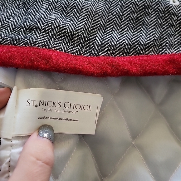 Christmas Tree Skirt With Snowflakes Gray Red 55" - Picture 7 of 7